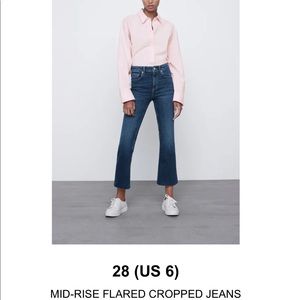 ZARA jeans: mid rise flared crop